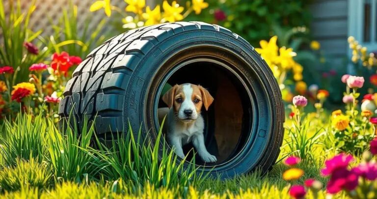 como fazer casinha para cachorro de pneu